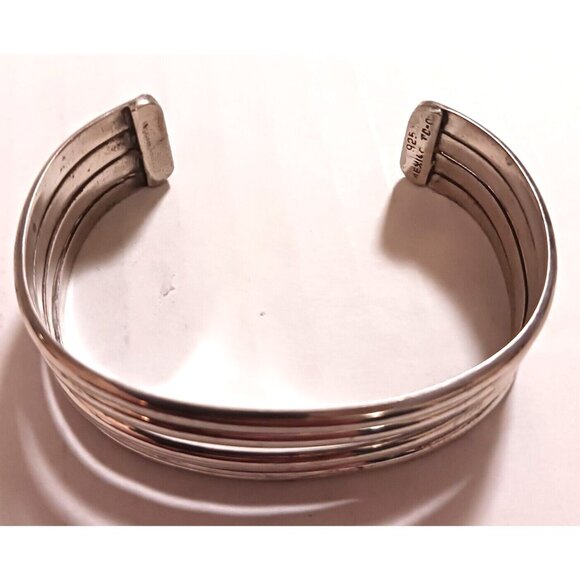 Taxco Mexico Four bar sterling silver cuff (1189) - Picture 3 of 8